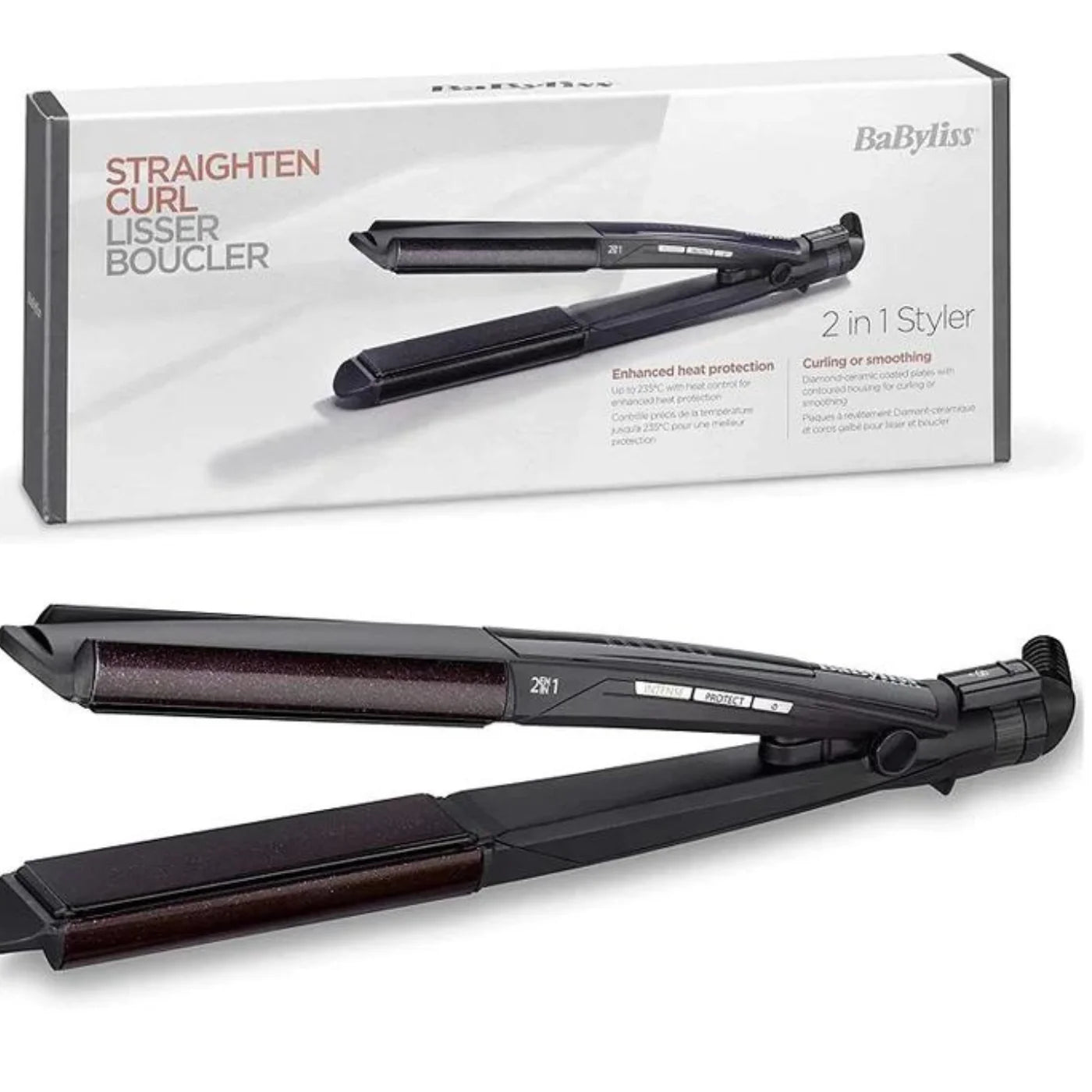 Lisseur Boucleur 2en 1 LED 235° - BaByliss - ST330ALE