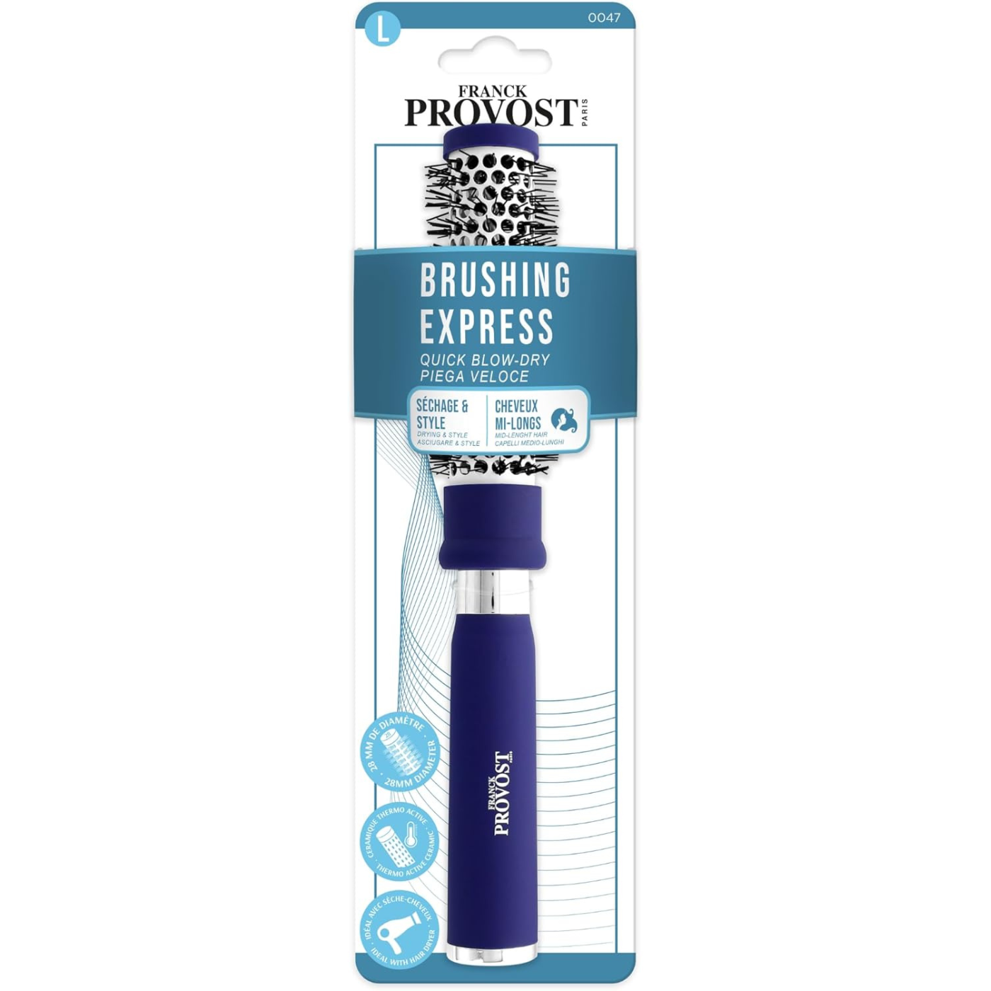 Brosse Pro Ronde Brushing Ceramique MM Picots Nylon 0047 Franck Provost