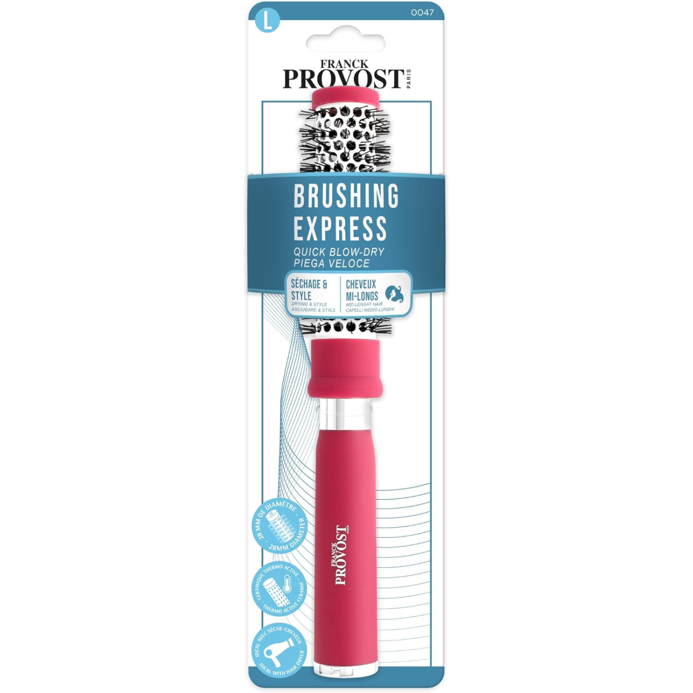 Brosse Pro Ronde Brushing Ceramique MM Picots Nylon 0047 Franck Provost