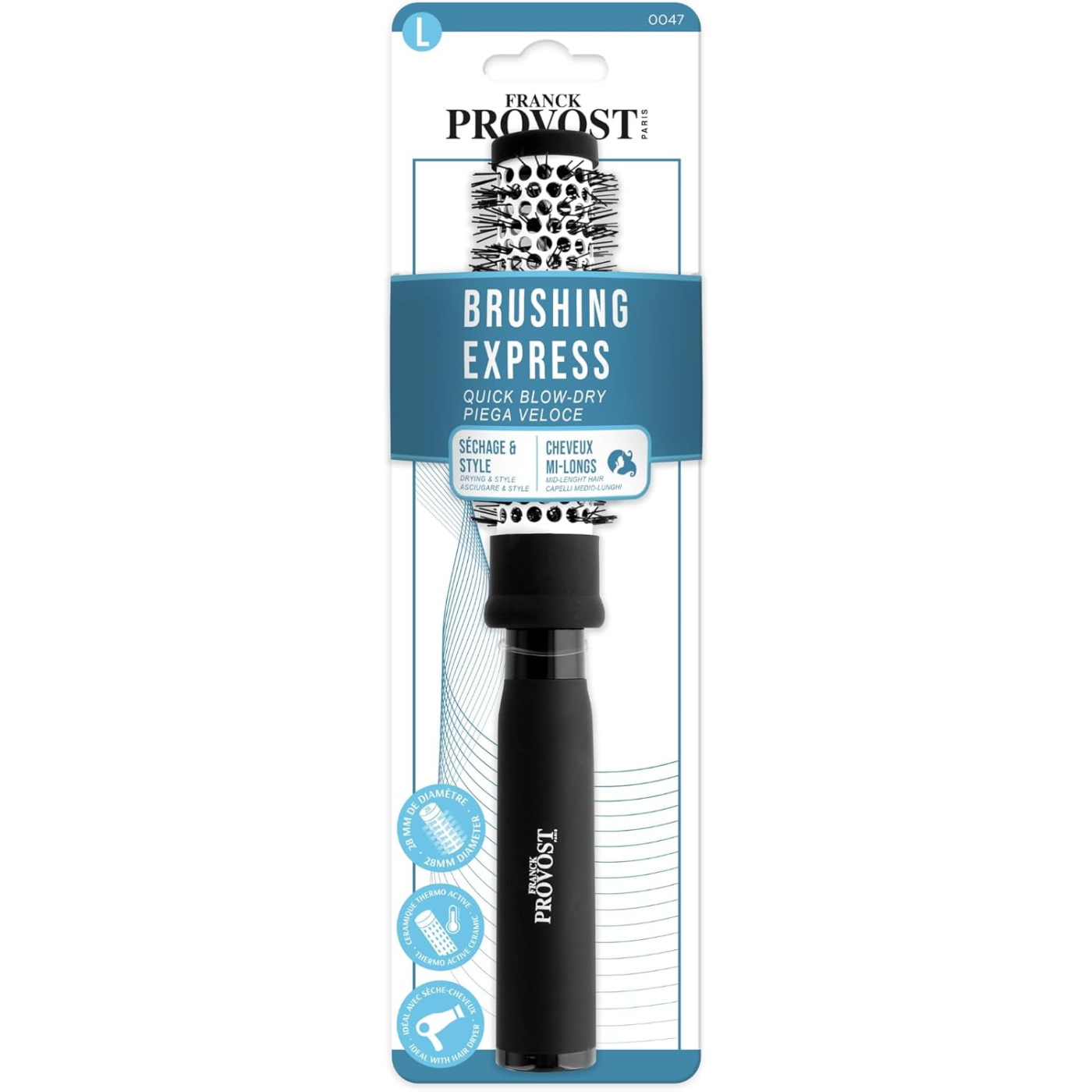 Brosse Pro Ronde Brushing Ceramique MM Picots Nylon 0047 Franck Provost