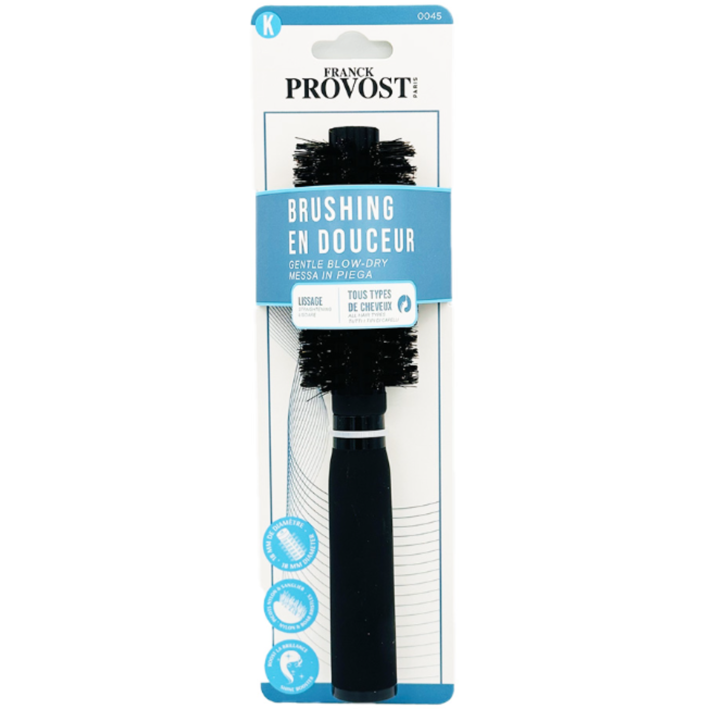 Brosse Pro Ronde Picots Mixtes, Sanglier + Nylon 0045 Franck Provost -
