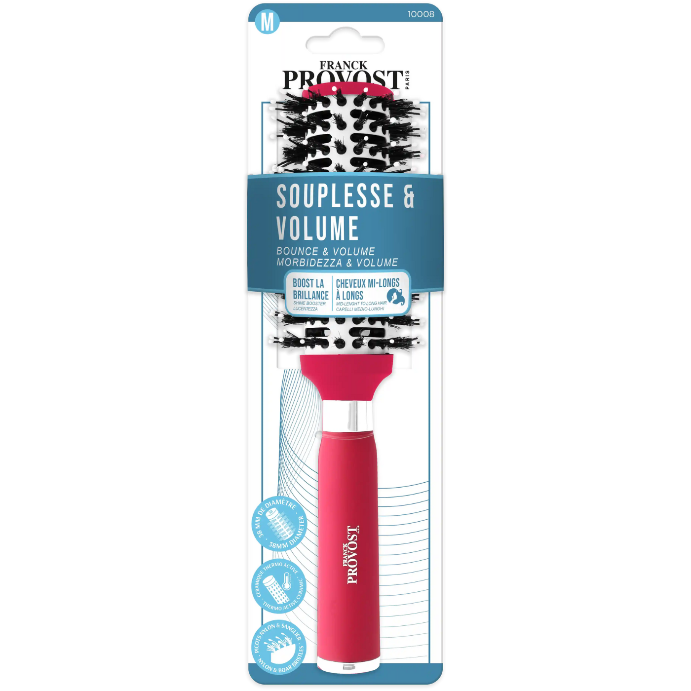 Brosse Brushing Souplesse & Volume Picots Mixtes Nylon & Sanglier 10008 6-Franck Provost -